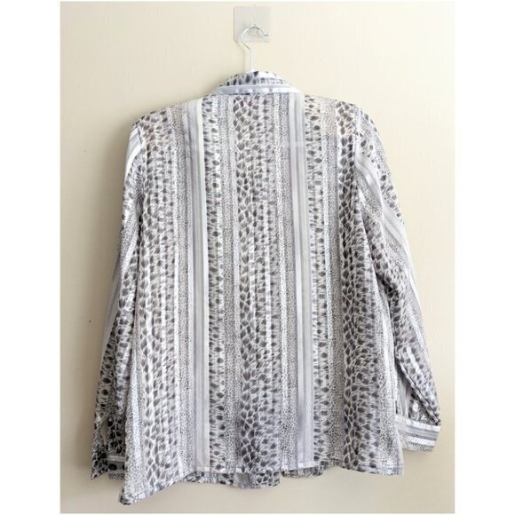 Vintage Alia Leopard Stripe Print Blouse - Picture 3 of 5